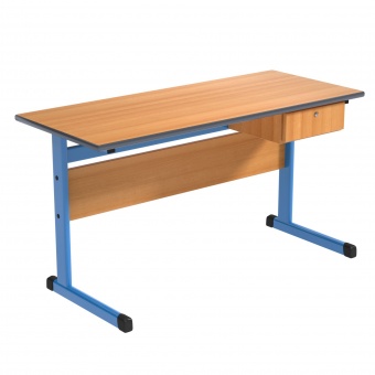 Lehrertisch, 130x65 cm (B/T), 76 cm hoch, Platte: Melamin, PU-Kante, 